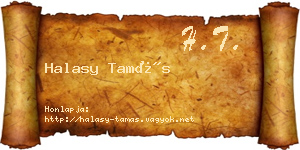 Halasy Tamás névjegykártya